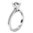 Round Diamond Pave Engagement Ring Belle 14K White Gold