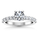 Round Diamond Pave Engagement Ring Cherish 14K White Gold