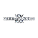 Round Diamond Pave Engagement Ring Cherish 14K White Gold
