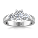 Round Diamond Three Stone Engagement Ring Justine 14K White Gold