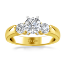 Three Stone Diamond Engagement Ring Justine 14K Yellow Gold