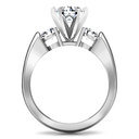 Round Diamond Three Stone Engagement Ring Justine 14K White Gold