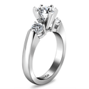 Round Diamond Three Stone Engagement Ring Justine 14K White Gold