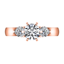Three Stone Diamond EngagementRing Justine 14K Rose Gold