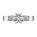 Round Diamond Three Stone Engagement Ring Justine 14K White Gold