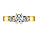 Three Stone Diamond Engagement Ring Justine 14K Yellow Gold