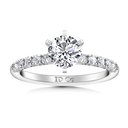 Round Diamond Pave Engagement Ring Grace 14K White Gold