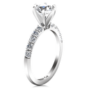 Round Diamond Pave Engagement Ring Grace 14K White Gold