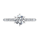 Round Diamond Pave Engagement Ring Grace 14K White Gold