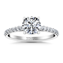 Round Diamond Pave Engagement Ring Yvette 14K White Gold