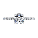 Round Diamond Pave Engagement Ring Yvette 14K White Gold