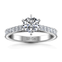 Round Diamond Pave Engagement Ring Calla 14K White Gold