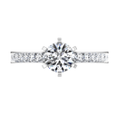 Round Diamond Pave Engagement Ring Calla 14K White Gold