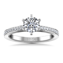 Round Diamond Pave Engagement Ring Ashley 14K White Gold