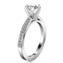 Round Diamond Pave Engagement Ring Ashley 14K White Gold