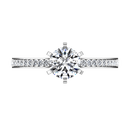 Round Diamond Pave Engagement Ring Ashley 14K White Gold
