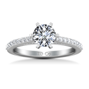 Round Diamond Pave Engagement Ring Juliette 14K White Gold