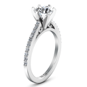 Round Diamond Pave Engagement Ring Juliette 14K White Gold