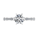 Round Diamond Pave Engagement Ring Juliette 14K White Gold