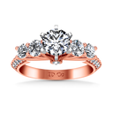 Pave Diamond Engagement Ring Regal 14K Rose Gold