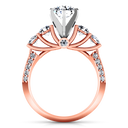 Pave Diamond Engagement Ring Regal 14K Rose Gold