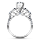 Round Diamond Pave Engagement Ring Regal 14K White Gold