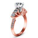 Pave Diamond Engagement Ring Regal 14K Rose Gold
