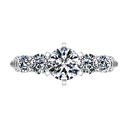 Round Diamond Pave Engagement Ring Regal 14K White Gold