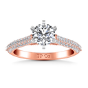 Pave Diamond Engagement Ring Royal 14K Rose Gold