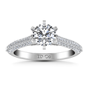 Pave Round Diamond Engagement Ring Royal 14K White Gold