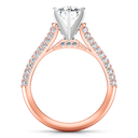Pave Diamond Engagement Ring Royal 14K Rose Gold
