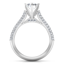 Pave Round Diamond Engagement Ring Royal 14K White Gold