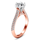 Pave Diamond Engagement Ring Royal 14K Rose Gold