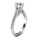 Pave Round Diamond Engagement Ring Royal 14K White Gold