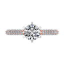 Pave Diamond Engagement Ring Royal 14K Rose Gold