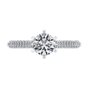 Pave Round Diamond Engagement Ring Royal 14K White Gold