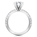 Round Diamond Pave Engagement Ring Lauren 14K White Gold