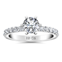 Round Diamond Pave Engagement Ring Lauren 14K White Gold
