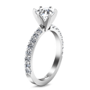Round Diamond Pave Engagement Ring Lauren 14K White Gold