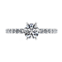 Round Diamond Pave Engagement Ring Lauren 14K White Gold