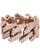 14K Rose Gold Diamond Cuban Link Ring | 20 Grams | 4.00 Carats