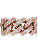 14K Rose Gold Diamond Cuban Link Ring | 20 Grams | 4.00 Carats