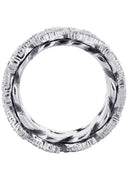14K White Gold Diamond Cuban Link Ring | 20 Grams | 4.00 Carats