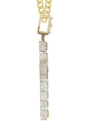 14K Yellow Gold Cross Diamond Pendant & Cuban Chain | 8.99 Carats