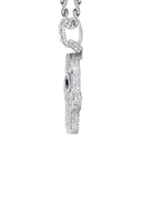 Diamond 14K White Gold Hamsa Pendant & Rope Chain | 8.47 Carats