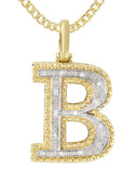 Diamond 10K Yellow Gold Letter "B" Necklace | Appx. 14.6 Grams