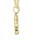 14K Yellow Gold Letter "B" Baguette Diamond Necklace | 2.15 Carats