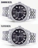 Diamond Mens Rolex Datejust Watch 16200 | 36 MM | Custom Arabic Diamond Dial | Jubilee Band | Diamond Bezel
