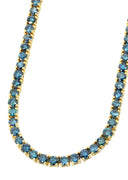 Mens Blue Diamond Gold Tennis Chain