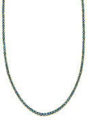 Mens Blue Diamond Gold Tennis Chain